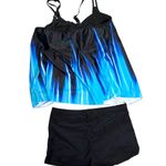 Source Unknown Blue‎ black Tankini Shorts Tank Large Photo 2