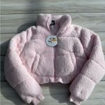 Planet Heart Cropped Sherpa Puffer Jacket PINK Small NWT Size undefined Photo 3