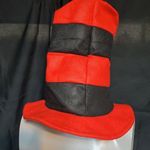 None NWOT Red & Black Striped Tall Hat Photo 1