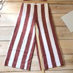 Madewell  NWOT Women's Orange/Brown Striped Pull On Wide Leg Pants Size ST Photo 6
