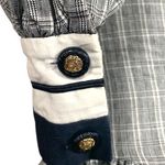 Vintage 80s Leslie Lucks Plaid Puff Sleeve Dress Navy Blue White Midi Retro Photo 8