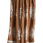 Boho Chic Brown and White Wide Leg Pants Size M Photo 0