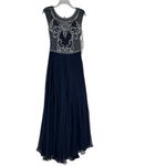 Jovani NWT  A-Line Princess Scoop Beaded Long Dress Formal Navy 21030 Size 4 Photo 7