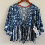 Taylor & Sage NWT Floral Boho Top Ruffle Tie Kimono Top Small Photo 1