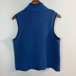 Duluth Trading Co Vest L Womens Blue Lambswool Cotton‎ Knit Full Zip Sleeveless Size L Photo 4