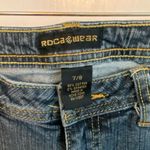 Rocawear women's jeans bootcut Yellow Stitching Size 7/8 Photo 3