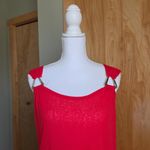 Vintage 90s Red Swim Cover Up silver buckle Size L Photo 1
