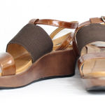 Dansko Addison Brown Copper Patent Leather Wedge Sandal Size 7 Photo 0
