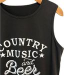 Country Music And Beer Thats Why Im Here Tank Top Mens Black White T Shirt NEW Size XL Photo 2