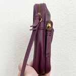 AMERICAN LEATHER Co. Burgundy Pebbled Leather Cleveland Crossbody Bag in Grape Purple Photo 5
