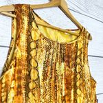 Peter Nygard NWT Yellow Gold Snake Print Sleeveless Maxi Dress Size 14 Photo 3