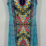 Rafaella  Dress Women’s S Blue Multicolored Kalaeidescope Print Zipper Sleeveless  Photo 0