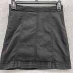 Free People Women's Denim Skirt Solid Black A Line Paneled Size 2 Photo 0