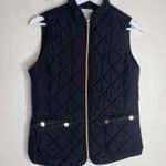 st. john's bay St. John’s Bay Black Quilted Puffer Vest Polyester Size Small Gold Outdoor Photo 1