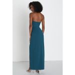 Lulus NWT  After Hours Teal Strapless Ruffled Maxi Dress Wedding Bridesmaid Sz XL Photo 2