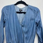 Ann Taylor LOFT Chambray Beach Coquette Minimalist Feminine Womens Romper Sz 0P Blue Photo 2