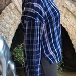 Sanctuary  Plaid Button Down Shirt with Tie Back Blue Pink Women's Size Medium Photo 3