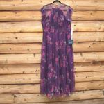 Mac Duggal  2143  Womens FLORAL FLUTTER SLEEVE MIDI DRESS Photo 6