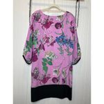 New York & Company Pink & Black Floral Sheer Casual Midi Shift Dress Size XL Photo 1