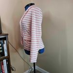 Allegra K  Medium Coral and White Striped Blazer Photo 4