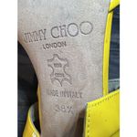 Jimmy Choo Yellow Patent Leather Peep Toe Mary Jane Heels Pumps EU 38.5 / US 8.5 Photo 15
