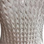 Komarov Dress Beaded Charmeuse Chiffon Tiered Lace Trim V Neck Size P/L Cocktail Photo 7