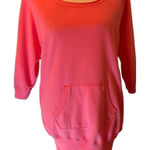 Cute lei off the shoulder sweatshirt w/ front pocket & raw neck Pink Size undefined Photo 0