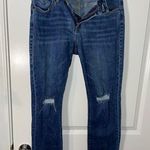 CAbi Ripped Distressed Frayed Holes Denim High Cropped Straight Zip Jeans Sz 4 Photo 0