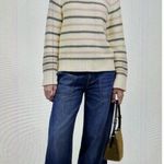 Madewell $98 Cotton Crewneck Sweater Dark Loden Stripe NT643 Size S Photo 1
