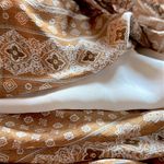 Dress Forum Bohemian Ruffle High-Low Maxi Dress Mustard/Burnt Orange Cream Small Photo 10