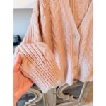 Jenni Kayne Cable Fisherman Cocoon Cardigan in blush pink Size XXS (oversized) Photo 3