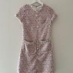 Mac Duggal Pink Cap Sleeve Floral Button Down Pink Shift Dress XS Photo 3