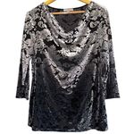 Roz & Ali Semi Sheer Velvet Cowl Neck Top Whimsygoth Dark Romantic XL Vamp Y2K Photo 0