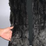 Bagatelle Black Faux Fur Faux Leather Reversible Vest Pockets Medium Like New Photo 3
