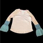 Sundance Cozy Canyon Pink and Blue/Green Bell Sleeve Sweater Blouse Size M Photo 2