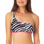 California Waves  Animal Print Asymmetric Bikini Top Size Small Photo 1