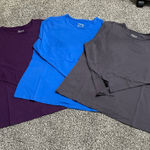 3 New Denim & Co Purple, Blue, Gray Long Sleeve Shirts M Purple Size M Photo 0