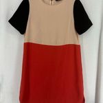 ZARA Tunic Blouse Tri Color Short Sleeve Womens Small Photo 0