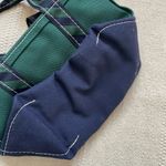 Vintage LL Bean Boat And Tote Micro Mini Green Navy Stripe Strap Excellent RARE Photo 1