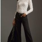 Anthropologie Maeve Talia Long Sleeve Mock Neck Textured Top in Ivory Women's S Photo 0