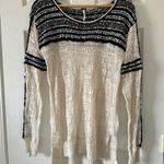 Free People Linen Knit Pullover Sweater Size Large Lightweight Boho Miles Away Photo 0