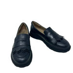 ZARA Top Grade Leather Black Fringe Platform Loafers Size 36 / US 5.5 Photo 4