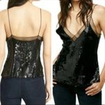 Free People  Black Sequin Eras Tour Cami Tank Top Photo 1