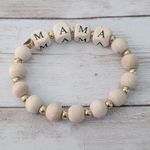 Beige "Mama" Stretch Bracelet Photo 3