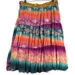 Geri C Skirt Rainbow Sequins Colorful Floral Midi Bohemian Peasant Gypsy XL Purple Photo 0
