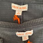 Knox Rose Woman's Long Sleeve Notch Neck Waffle knit Top Gray  M Photo 4