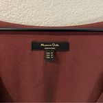 Massimo Dutti Brown Satin Faux Wrap Dolman Sleeve Side Slits Midi Dress Size M Photo 7