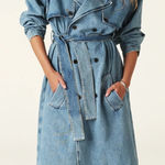 American Eagle Denim Trench Coat Jacket Women’s Small New With Tags Basic Photo 0