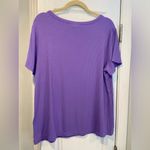 NWT On 34th Size 2X Purple Lilac Ribbed Stretch Crew Neck Short Sleeve Tee Shirt Photo 5