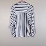 Calypso St. Barth  Grey White Linen Button Down Shirt Womens L Classic Beachy Top Photo 1